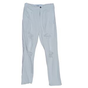 Hollister Jeans Womens 0 Short White Distressed Ultra High Rise Mom Denim Pants